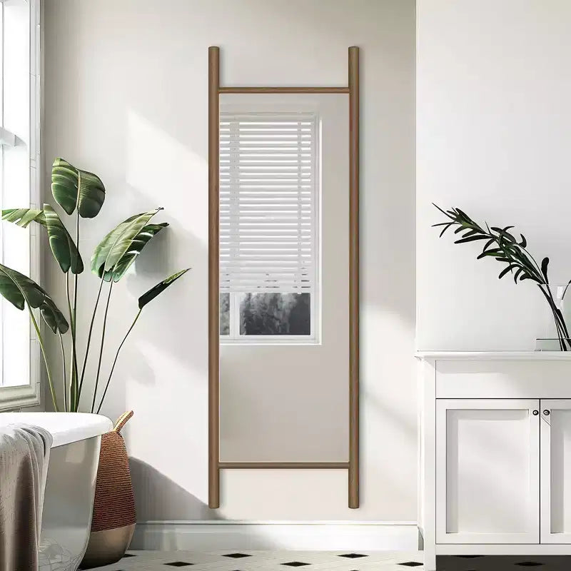 Dovelina Miroir sur pied rectangulaire avec cadre en bois