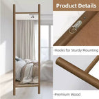 Dovelina Miroir sur pied rectangulaire avec cadre en bois