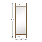 Dovelina Miroir sur pied rectangulaire avec cadre en bois