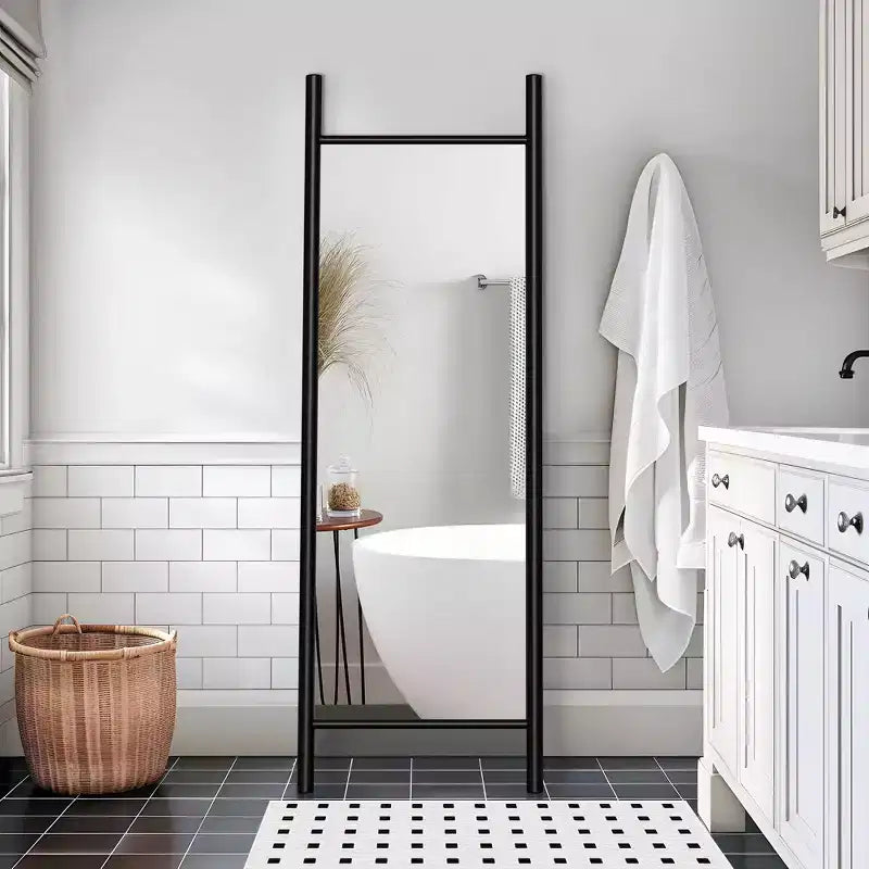 Dovelina Miroir sur pied rectangulaire avec cadre en bois