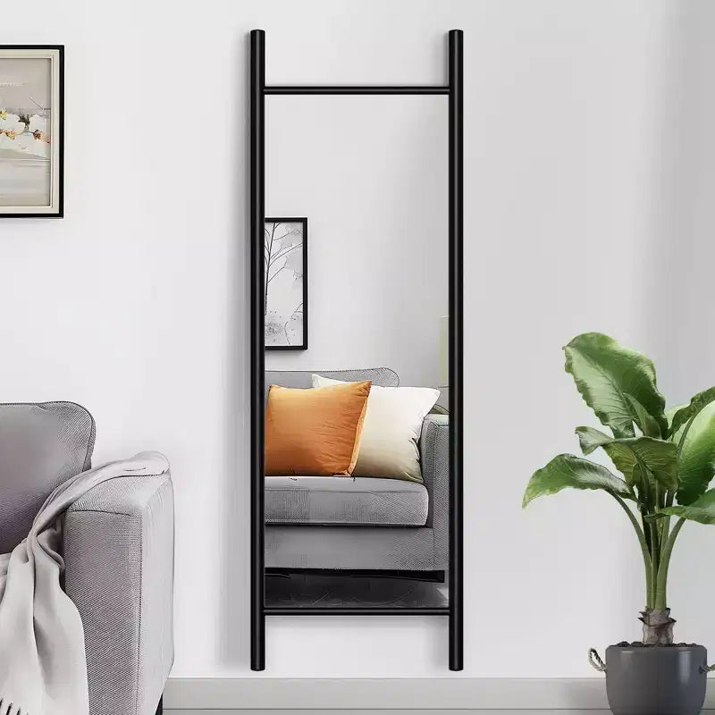 Dovelina Miroir sur pied rectangulaire avec cadre en bois