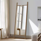 Dovelina Miroir sur pied rectangulaire avec cadre en bois
