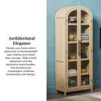 Bibliothèque-vitrine arquée Saracina Home à 5 étagères de 76 po