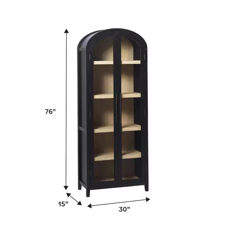 Bibliothèque-vitrine arquée Saracina Home à 5 étagères de 76 po
