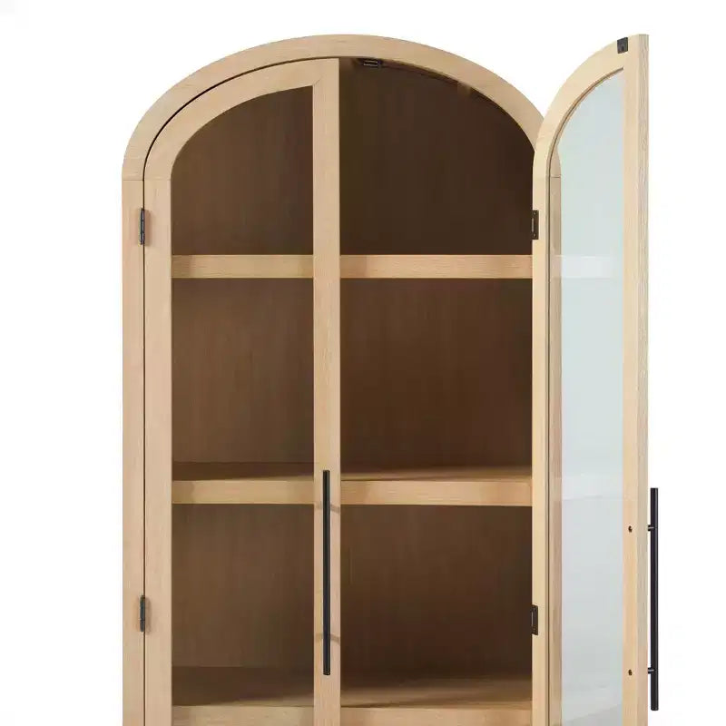 Bibliothèque-vitrine arquée Saracina Home à 5 étagères de 76 po