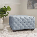 Jaymee Ottoman en Velours Capitonnage Moderne et Glamour