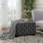 Jaymee Ottoman en Velours Capitonnage Moderne et Glamour