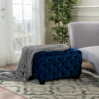Jaymee Ottoman en Velours Capitonnage Moderne et Glamour