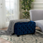 Jaymee Ottoman en Velours Capitonnage Moderne et Glamour