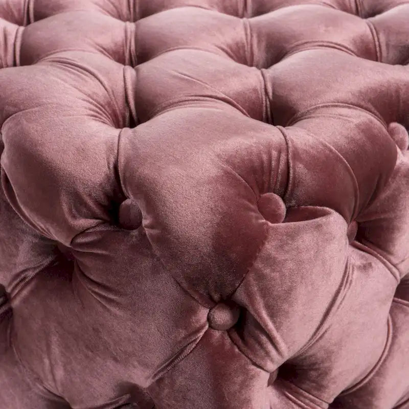 Jaymee Ottoman en Velours Capitonnage Moderne et Glamour