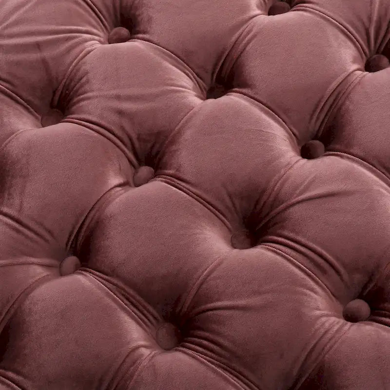 Jaymee Ottoman en Velours Capitonnage Moderne et Glamour