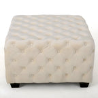 Jaymee Ottoman en Velours Capitonnage Moderne et Glamour
