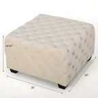 Jaymee Ottoman en Velours Capitonnage Moderne et Glamour