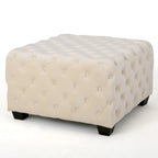 Jaymee Ottoman en Velours Capitonnage Moderne et Glamour
