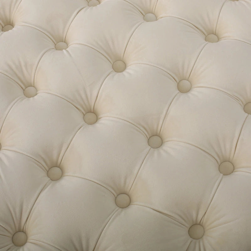 Jaymee Ottoman en Velours Capitonnage Moderne et Glamour