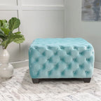 Jaymee Ottoman en Velours Capitonnage Moderne et Glamour