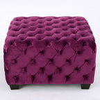 Jaymee Ottoman en Velours Capitonnage Moderne et Glamour