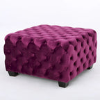 Jaymee Ottoman en Velours Capitonnage Moderne et Glamour