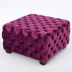 Jaymee Ottoman en Velours Capitonnage Moderne et Glamour