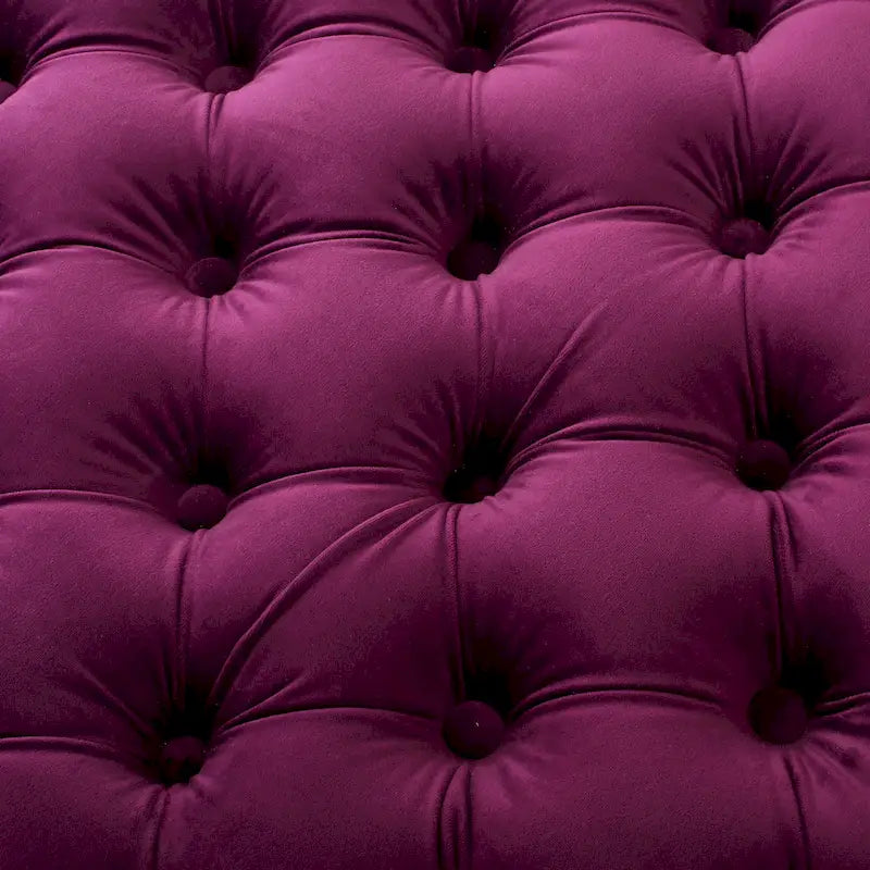 Jaymee Ottoman en Velours Capitonnage Moderne et Glamour