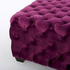 Jaymee Ottoman en Velours Capitonnage Moderne et Glamour