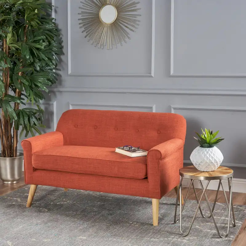 Causeuse en tissu Mariah Mid-Century