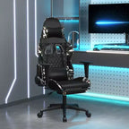 vidaXL Chaise de jeu avec repose-pieds, noir et camouflage, similicuir