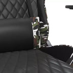vidaXL Chaise de jeu avec repose-pieds, noir et camouflage, similicuir