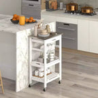 Costway Desserte de cuisine compacte à roulettes avec plateau en acier inoxydable, panier, Noir/Gris/Blanc