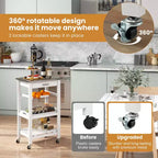 Costway Desserte de cuisine compacte à roulettes avec plateau en acier inoxydable, panier, Noir/Gris/Blanc