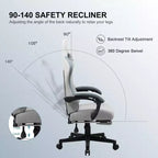 Chaise de jeu GTPLAYER, chaise de bureau en tissu avec accoudoirs liés, chaise d'ordinateur ergonomique