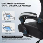 Chaise de jeu GTPLAYER, chaise de bureau en tissu avec accoudoirs liés, chaise d'ordinateur ergonomique