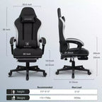 Chaise de jeu GTPLAYER, chaise de bureau en tissu avec accoudoirs liés, chaise d'ordinateur ergonomique