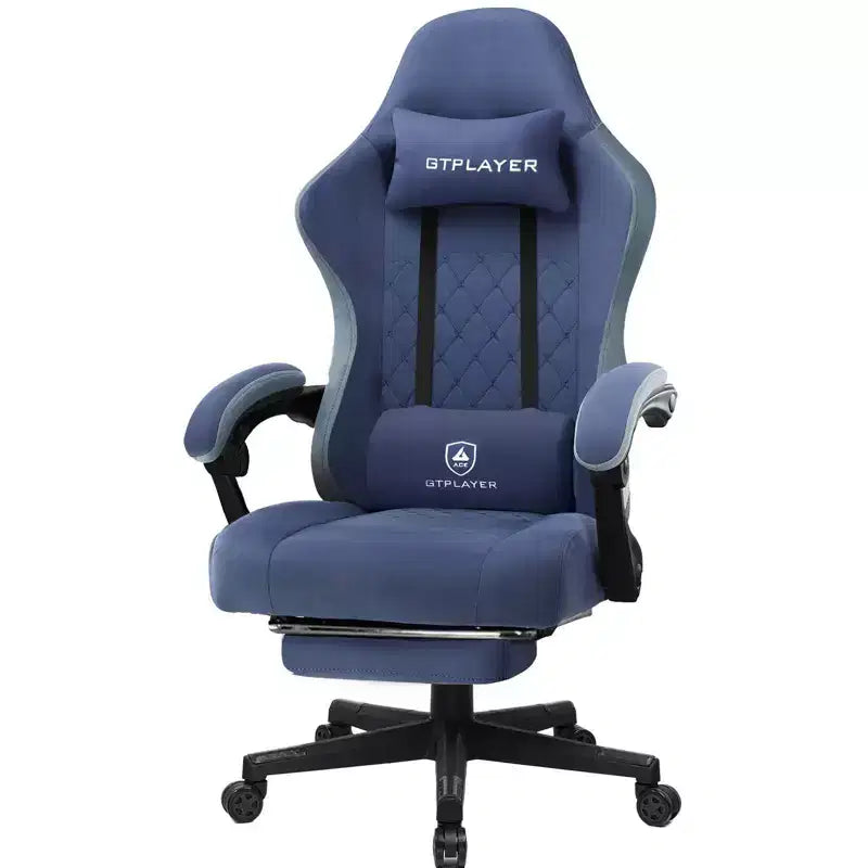 Chaise de jeu GTPLAYER, chaise de bureau en tissu avec accoudoirs liés, chaise d'ordinateur ergonomique