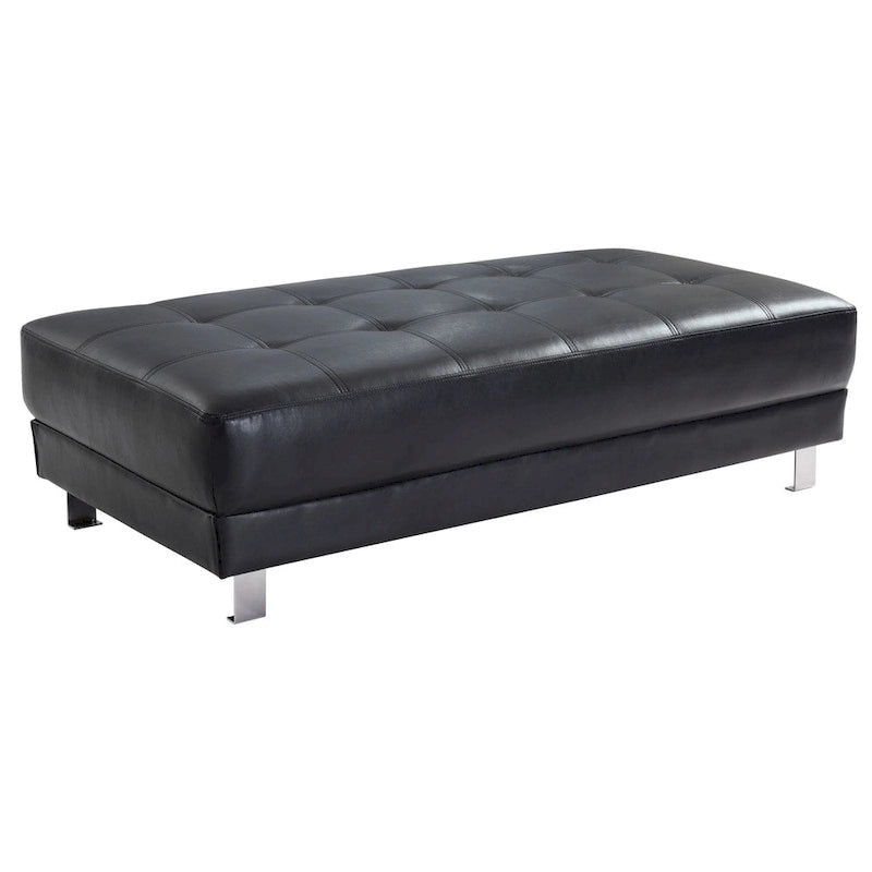 Faux Leather Tufted Ottoman