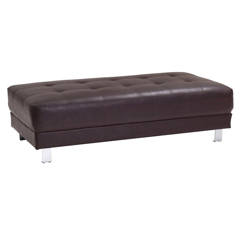 Pouffe capitonné en similicuir