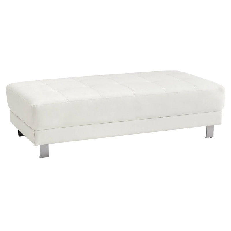Pouffe capitonné en similicuir