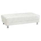Pouffe capitonné en similicuir