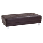 Pouffe capitonné en similicuir