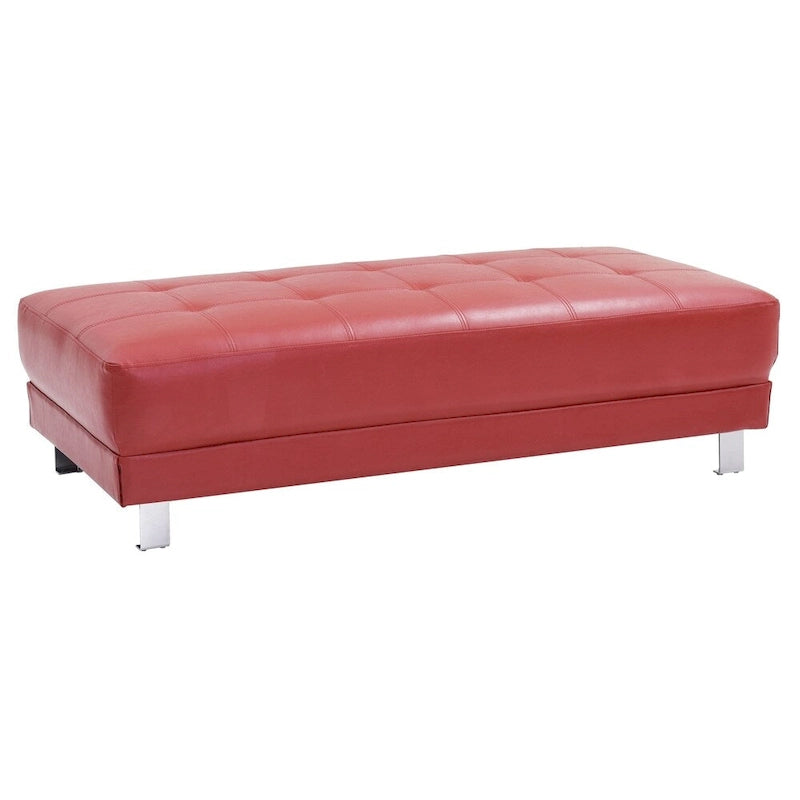 Pouffe capitonné en similicuir