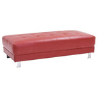 Pouffe capitonné en similicuir