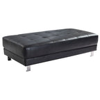 Pouffe capitonné en similicuir