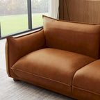 Canapé de luxe moderne Manar Mid-Century en cuir véritable