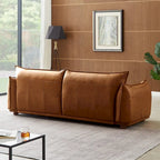 Canapé de luxe moderne Manar Mid-Century en cuir véritable