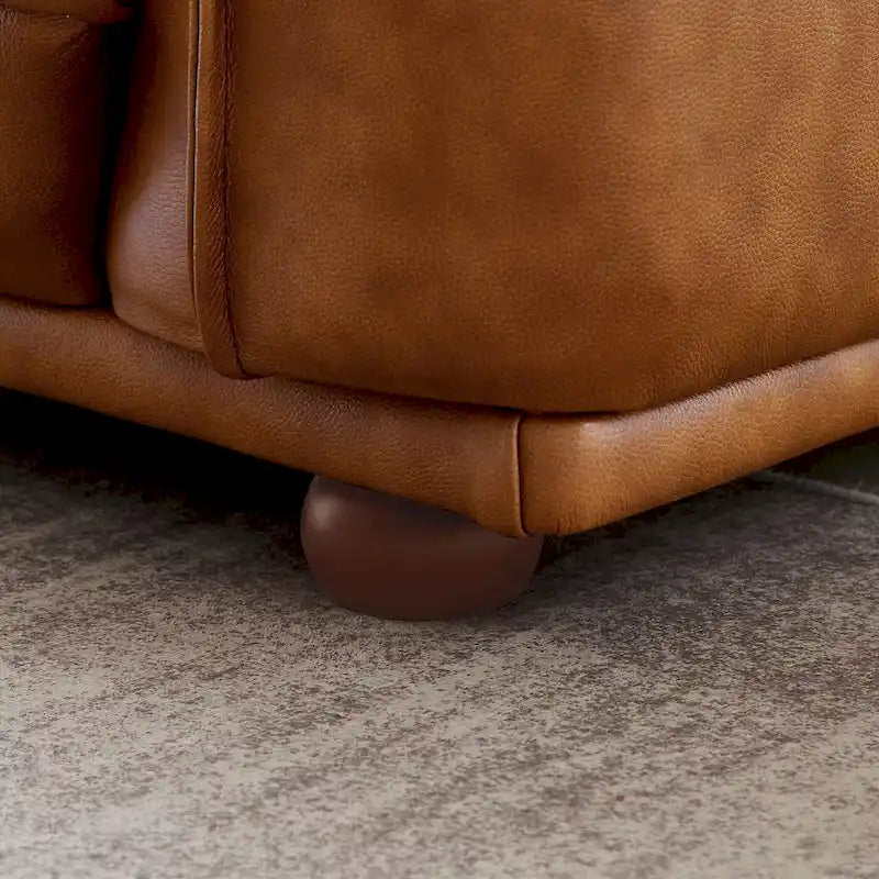Canapé de luxe moderne Manar Mid-Century en cuir véritable