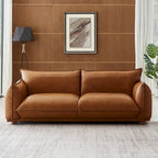 Canapé de luxe moderne Manar Mid-Century en cuir véritable