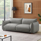 Canapé de luxe moderne Manar Mid-Century en cuir véritable