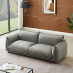 Canapé de luxe moderne Manar Mid-Century en cuir véritable