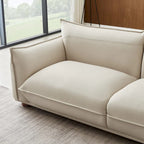 Canapé de luxe moderne Manar Mid-Century en cuir véritable