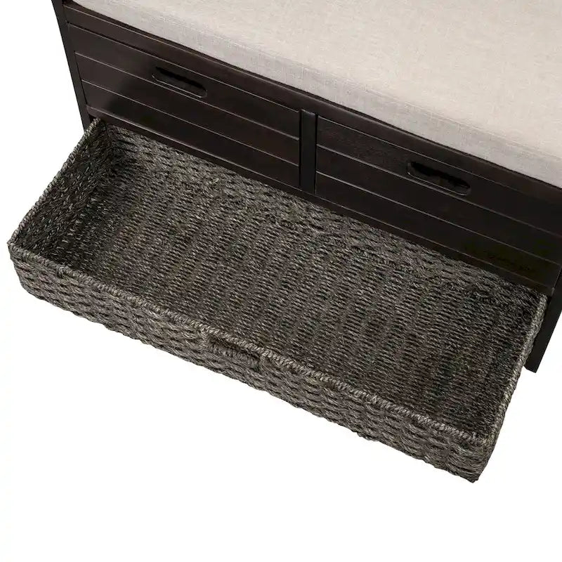 Banc à chaussures entièrement assemblé avec coussin amovible